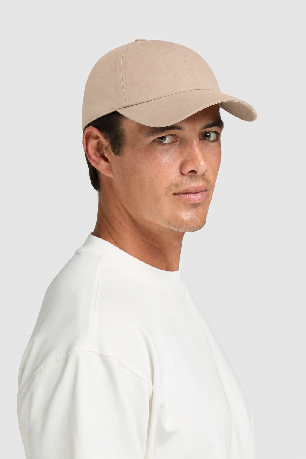 Amaro Vello Beige Microfibre Cap