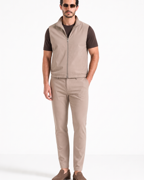 Amaro Vello Beige Summer Set on model